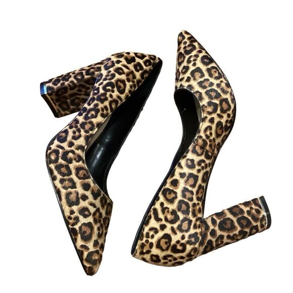 White House Black Market Elisa Signature Leopard Calf Hair Pointed Heels Sz 6 - Picture 4 of 13
